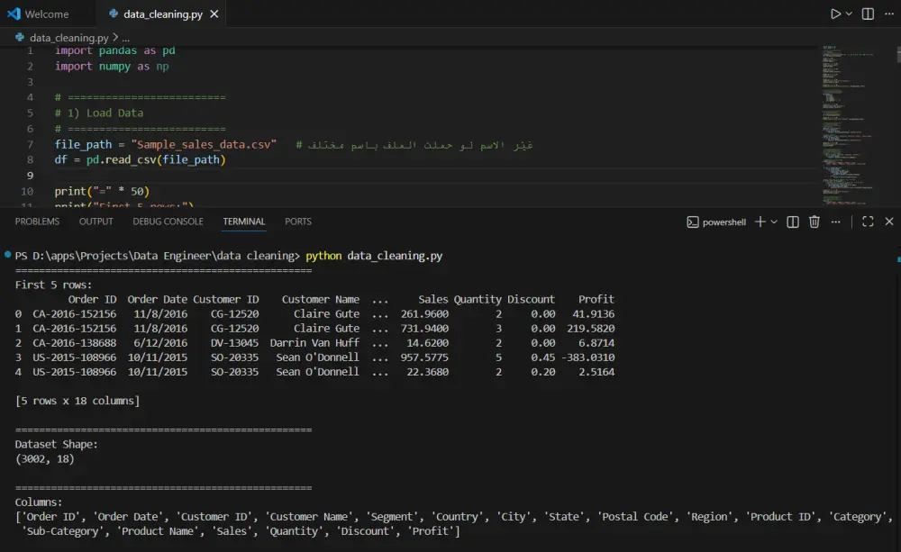 Data Cleaning and processing