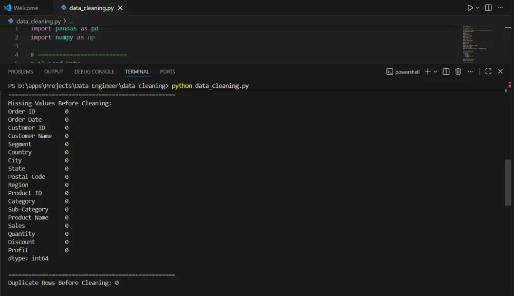 Data Cleaning and processing
