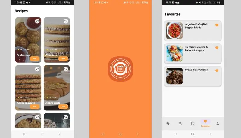 تطوير تطبيق أندرويد باستخدام Java لعرض الوصفات وتخطيط الوجبات