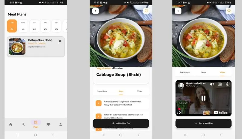 تطوير تطبيق أندرويد باستخدام Java لعرض الوصفات وتخطيط الوجبات