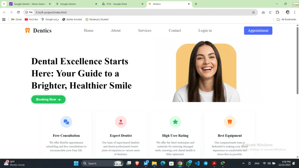 تصميم صفحة ويب احترافية باستخدام HTML,CSS,Tailwind,Javascript