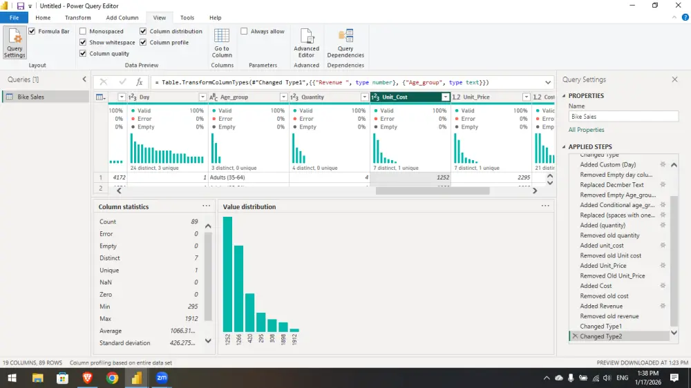 تنظيف وترتيب البيانات باستخدام Power BI و Power Query