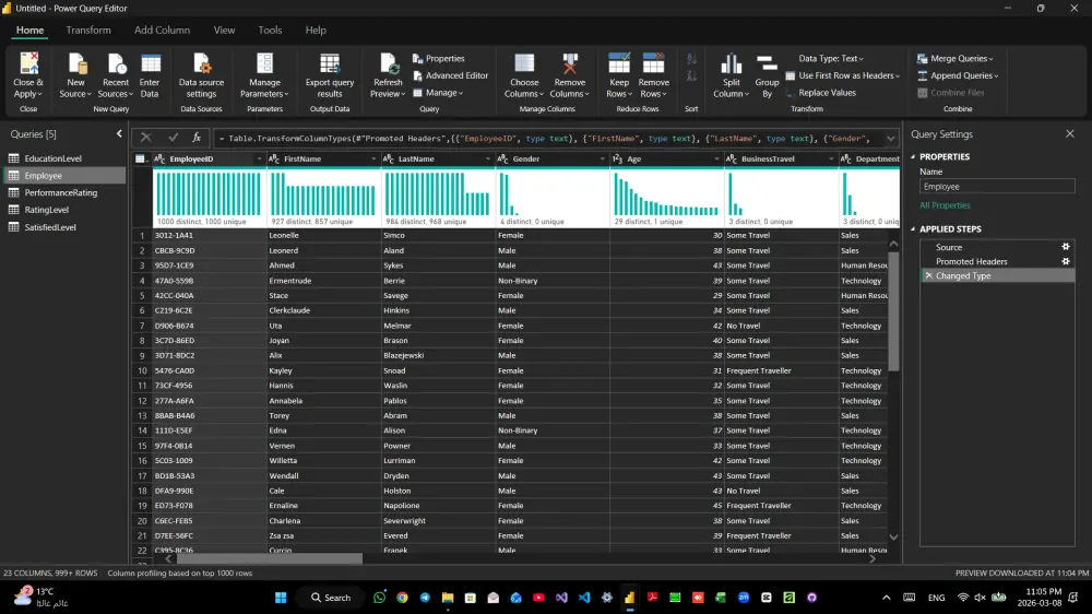 تحليل وتنظيف البيانات وتصميم داشبورد احترافي (Excel/Power BI)