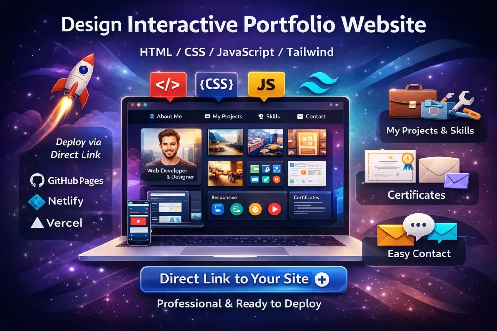 عرض أعمالك ومشاريعك على موقع ويب Portfolio جاهز للمشاهدة في أي وقت مقابل 5 دولار