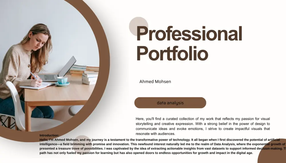 أقدم لك موقع "بورتفوليو" احترافياً يتكون من صفحة واحدة رئيسية (One-Page Website) بنظام التمرير الذكي (Scrolling)، مقسمة إلىSections احترافية تشمل: