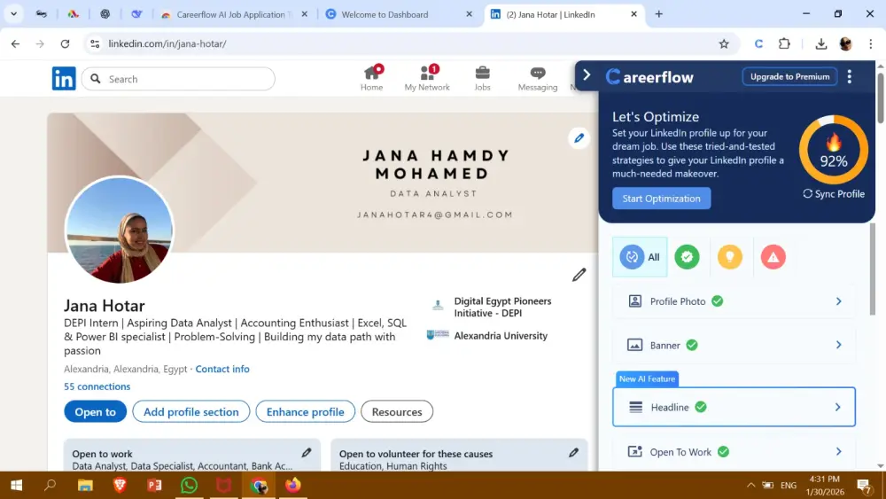 تطوير وعمل بروفايل احترافى على منصة لينكد ان LinkedIn
