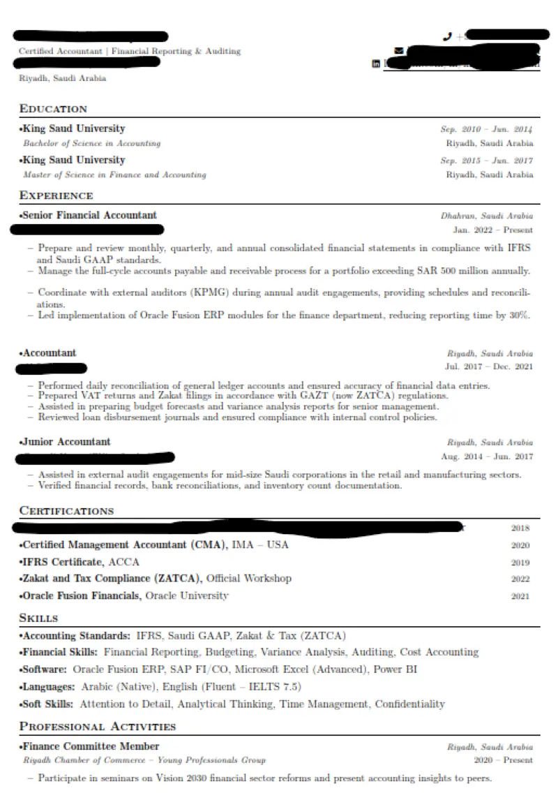 كتابة سيرة ذاتية حديثة موافقة لمعايير ATS