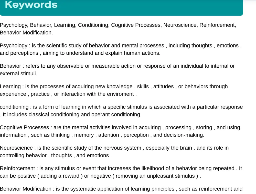 research by using canva about  the psychology of behavior  12 pages