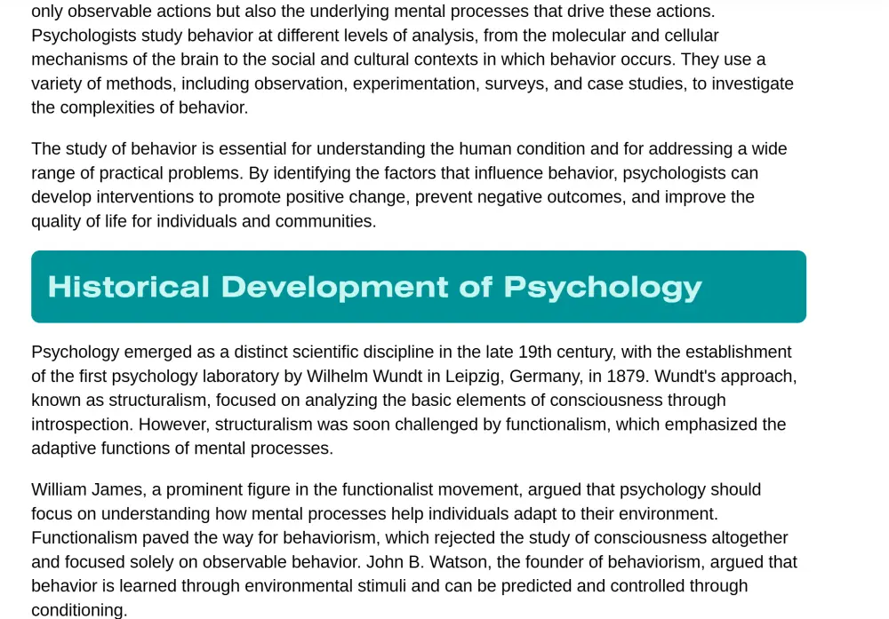 research by using canva about  the psychology of behavior  12 pages