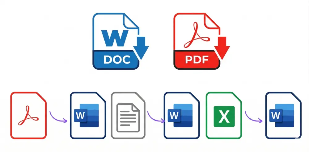 تحويل PDF إلى Word أو Excel مع الحفاظ على التنسيق
