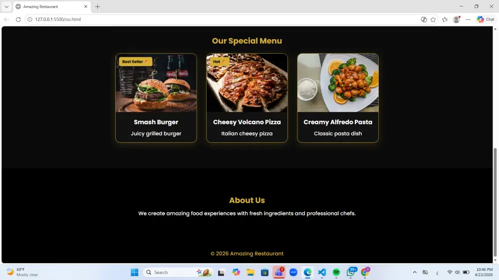 تصميم وتطوير صفحة هبوط احترافية باستخدام HTML و CSS