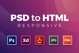 تحويل التصميم من psd أو xd الى html , css