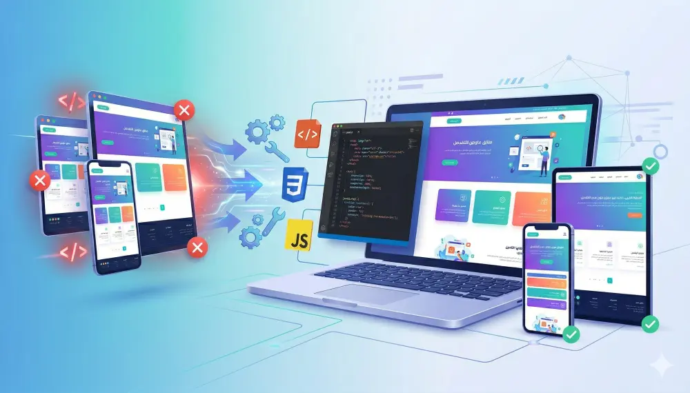 إصلاح مشاكل التوافق مع الموبايل (Responsive Fix)