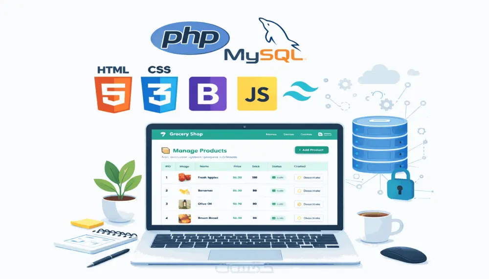 تنفيذ مشروع PHP و MySQL بسيط للطلاب مع CRUD وربط قاعدة البيانات
