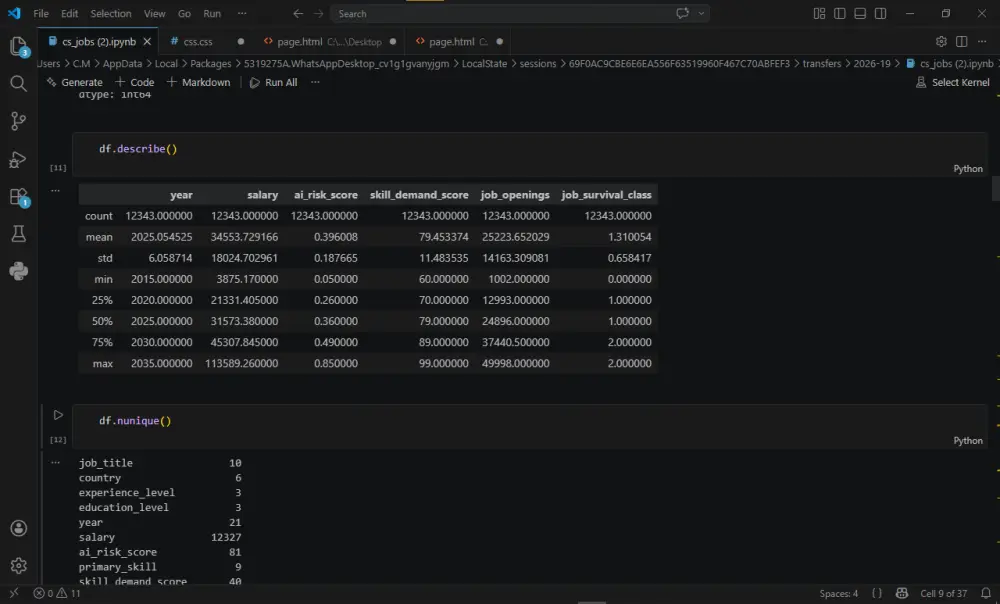 خبير معالجة وتحليل البيانات الضخمة باستخدام Python وPandas
