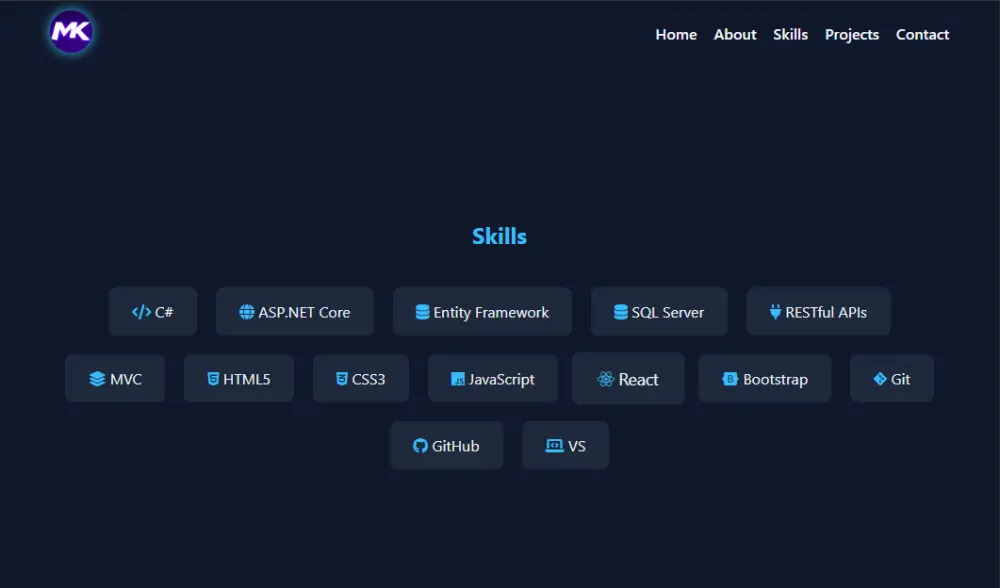 تصميم وتطوير موقع Personal Portfolio احترافي لعرض أعمالك بعدد صفحات 5 وهم Home, About, Skills, Projects, Contact