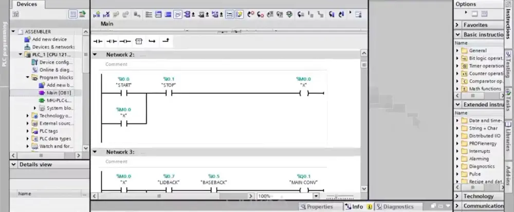 برمجة PLC بلغة Ladder للأتمتة والتحكم