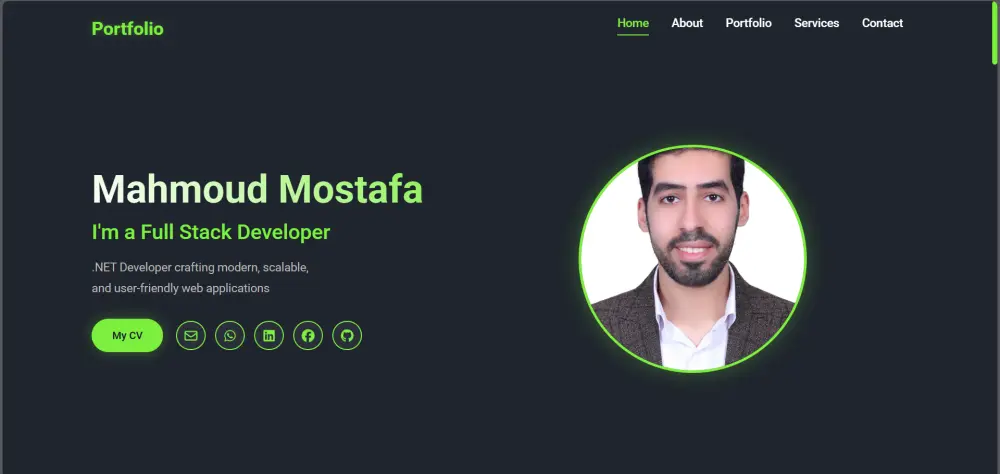 صفحة portofolio باستخدام frontend