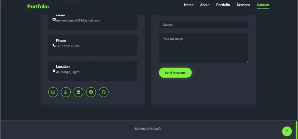 صفحة portofolio باستخدام frontend