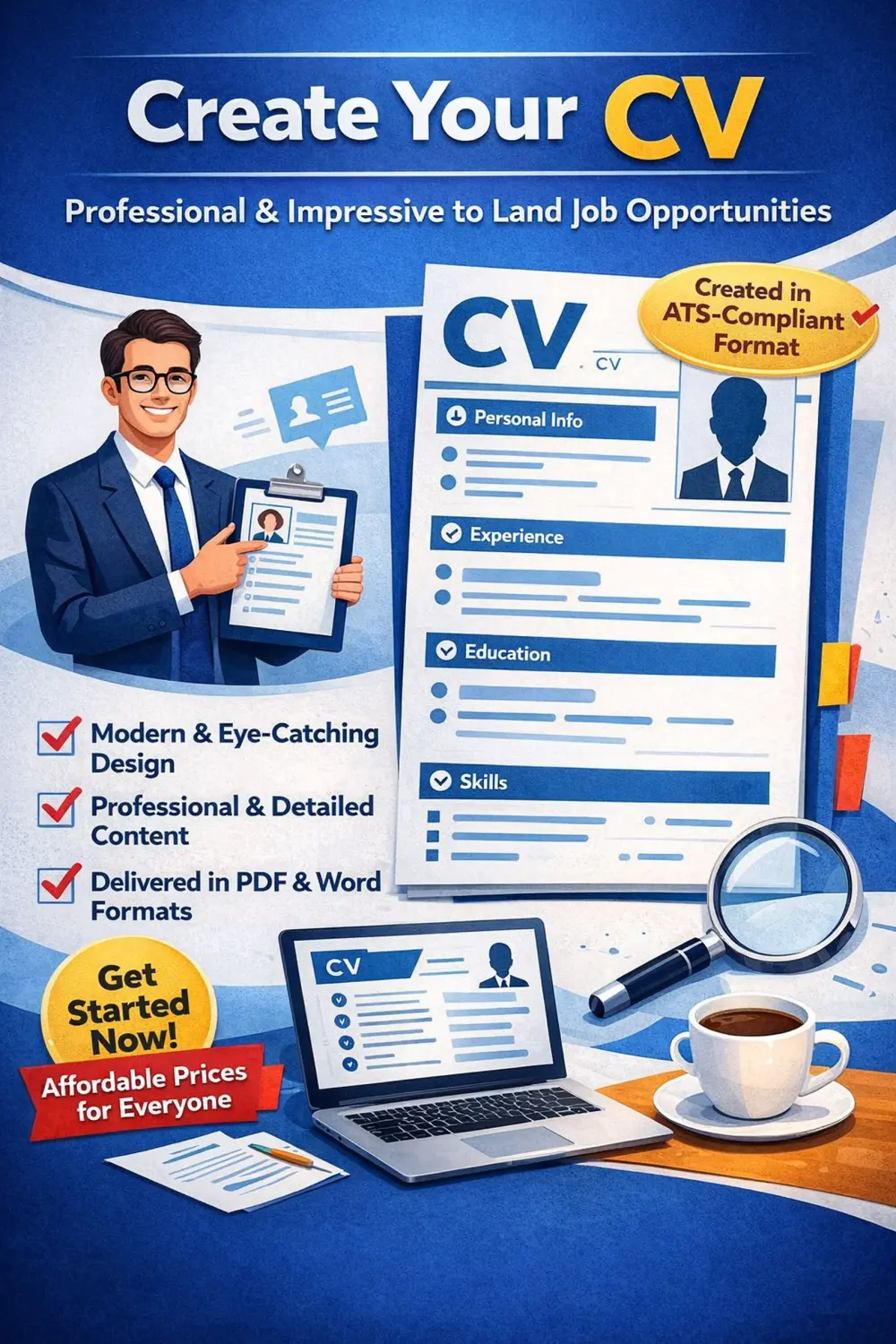 انشاء cv بطريقه ATS