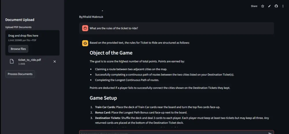 بناء نظام Agentic RAG ذكي للدردشة مع المستندات والبحث في الويب