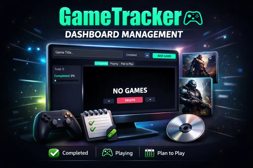 بناء تطبيق سطح مكتب تفاعلي (Game Tracker) لإدارة وتتبع مكتبة الألعاب