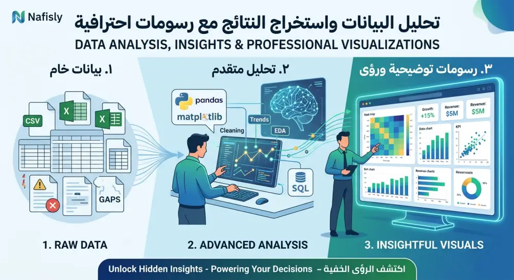 تحليل البيانات الاحترافي واستخراج الرؤى (Insights) مع داشبورد تفاعلي