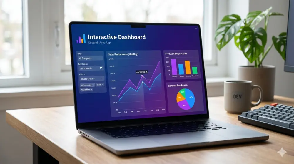 بناء لوحة تحكم تفاعلية (Dashboard) لتحليل البيانات باستخدام Streamlit