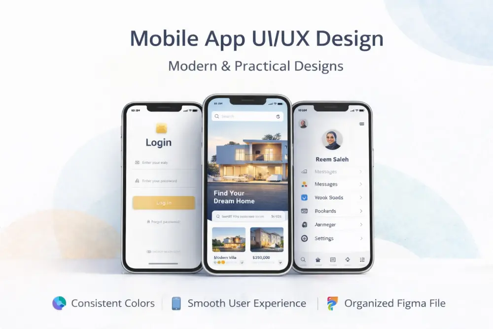 تصميم واجهات UI/UX احترافية لمواقع وتطبيقات باستخدام Figma