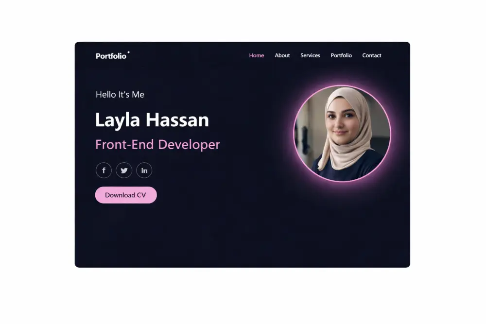 تصميم وبناء بورتفوليو كامل – UI/UX + برمجة جاهزة للتسليم