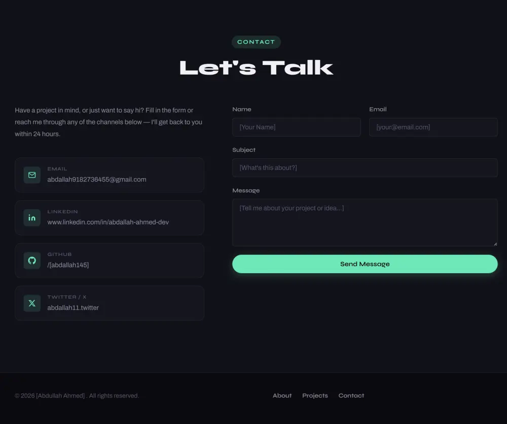 تصميم موقع Portfolio احترافي متجاوب 100% يعرض مهاراتك