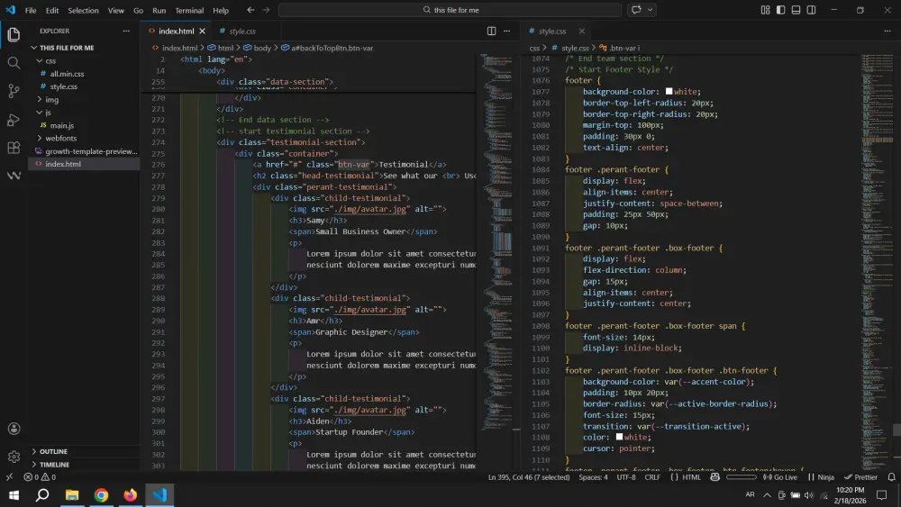 تحويل تصميمات Figma و PSD إلى أكواد HTML و CSS بدقة عالية.