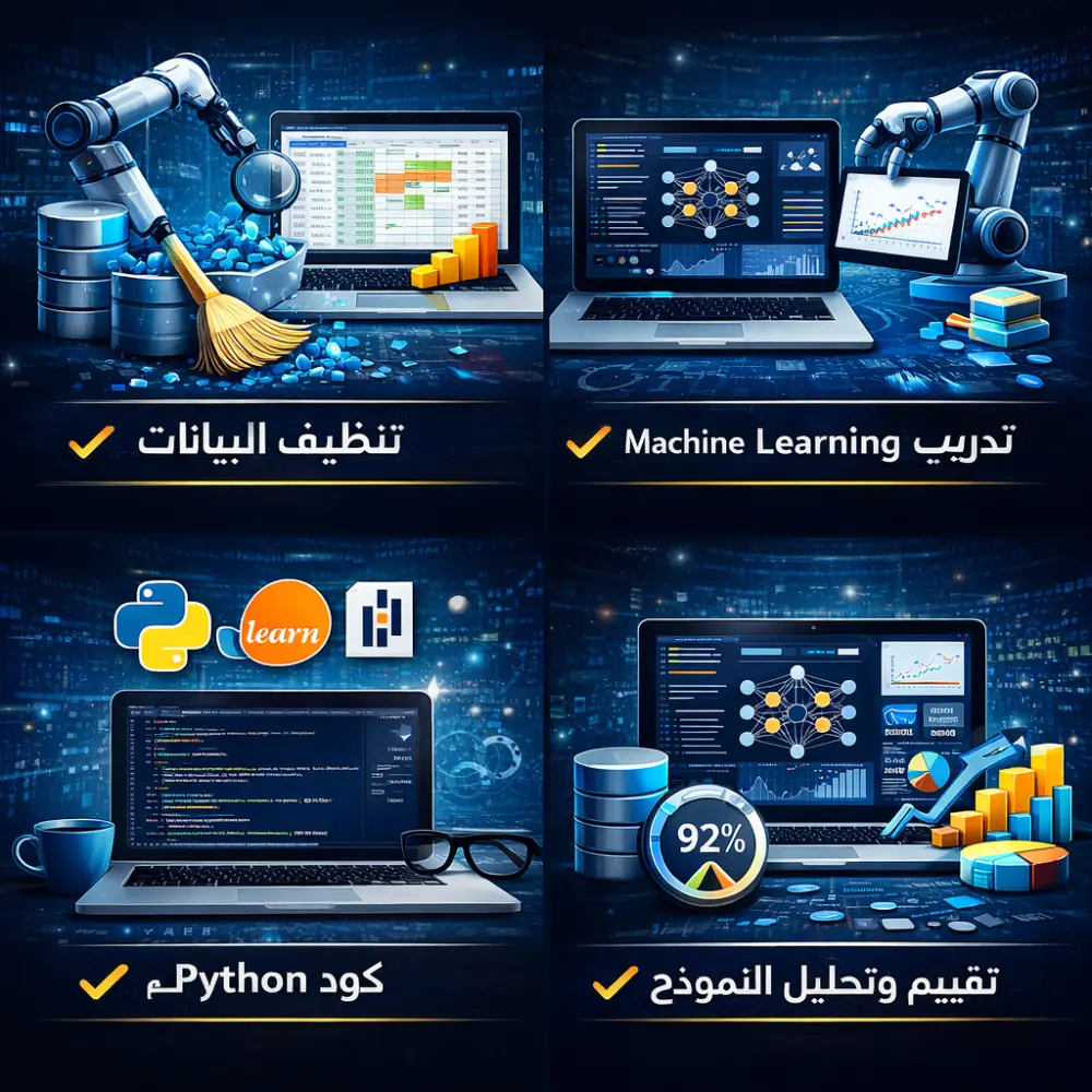 سأقوم بتطوير نموذج ذكاء اصطناعي أو تعلم آلي باستخدام Python