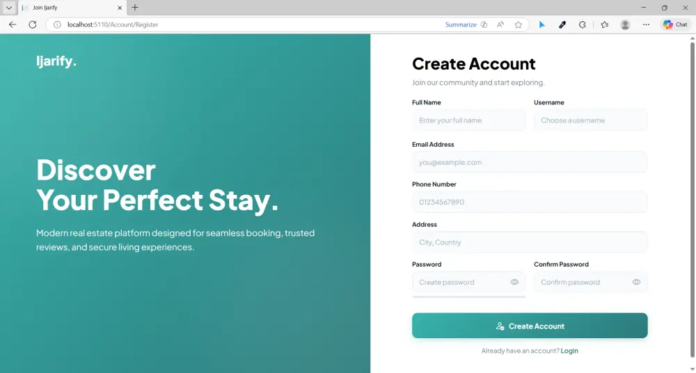 منصة "Ijarify" المتكاملة لإيجار وبيع العقارات | ASP.NET Core MVC