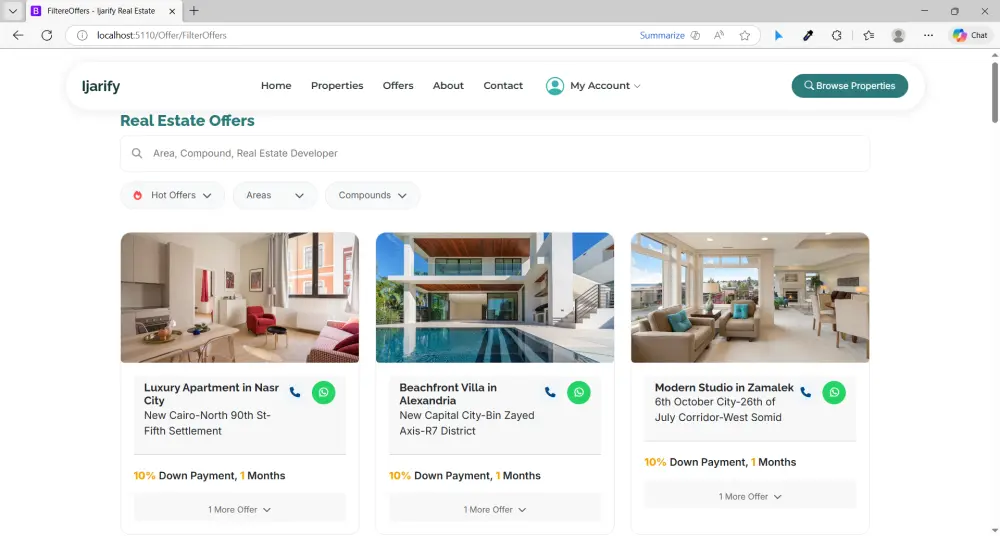منصة "Ijarify" المتكاملة لإيجار وبيع العقارات | ASP.NET Core MVC