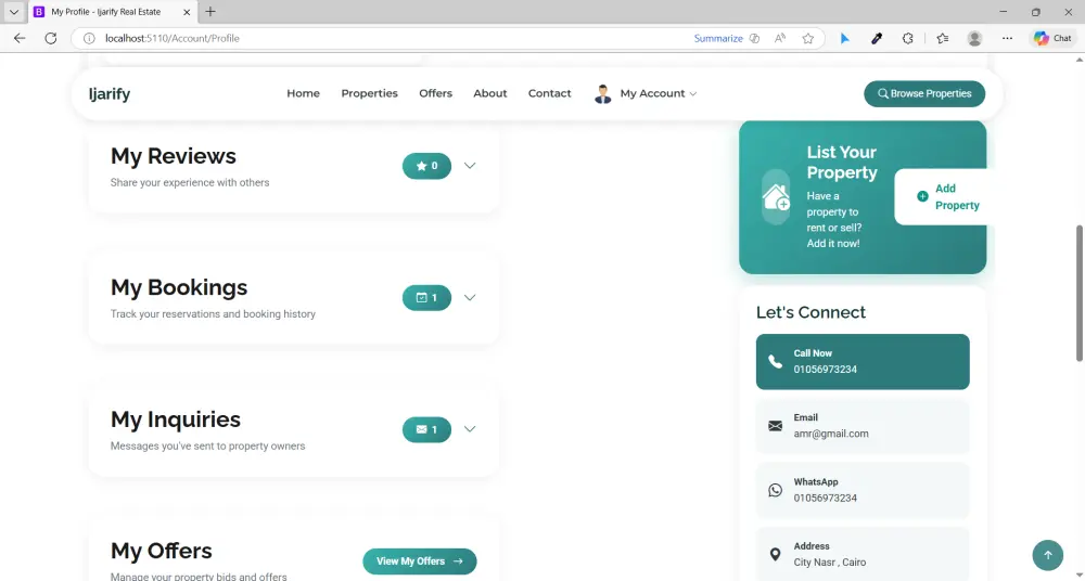 منصة "Ijarify" المتكاملة لإيجار وبيع العقارات | ASP.NET Core MVC