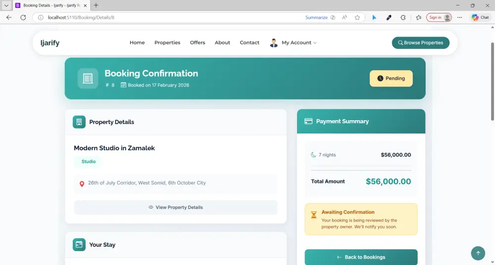منصة "Ijarify" المتكاملة لإيجار وبيع العقارات | ASP.NET Core MVC