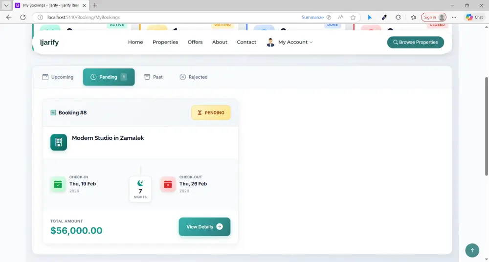 منصة "Ijarify" المتكاملة لإيجار وبيع العقارات | ASP.NET Core MVC