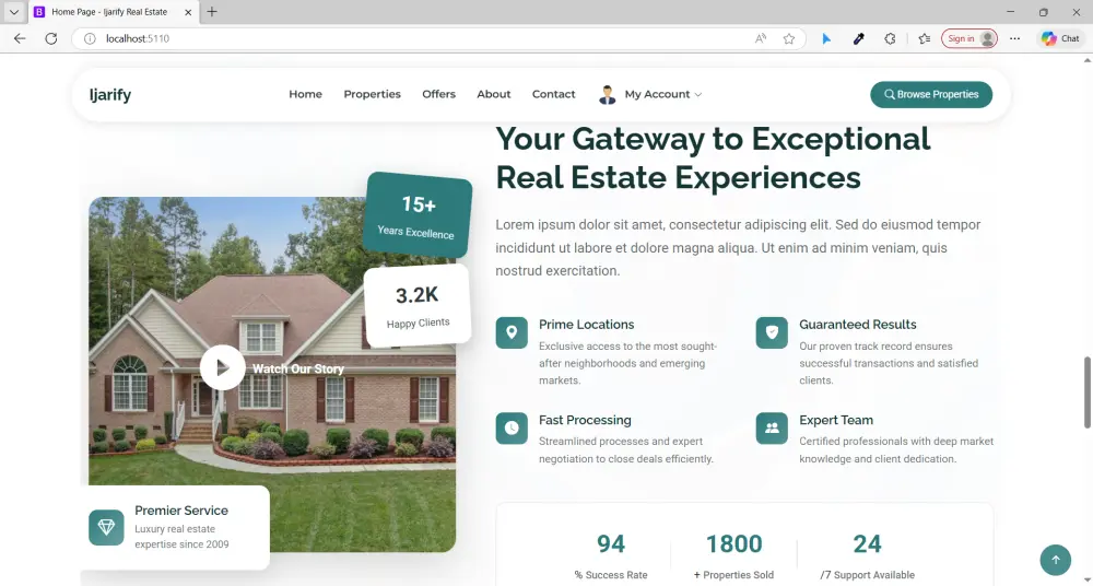 منصة "Ijarify" المتكاملة لإيجار وبيع العقارات | ASP.NET Core MVC