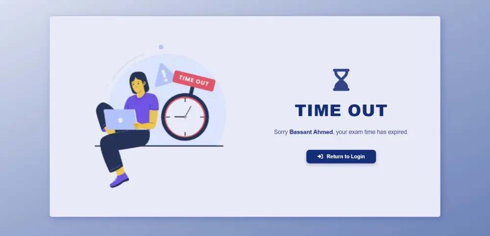 تطوير نظام امتحانات تفاعلي Front-End باستخدام Html ,CSS,JavaScript