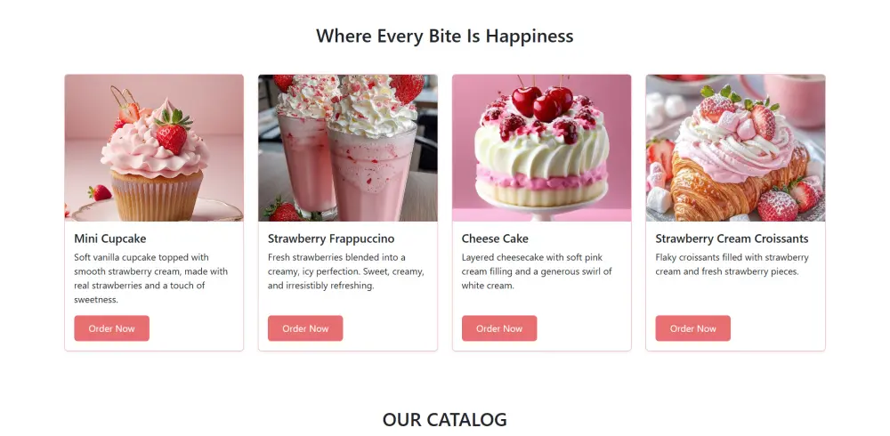 تصميم Landing Page احترافية لمطعم أو متجر حلويات (Front-End)