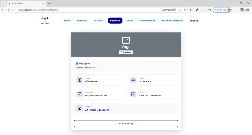 نظام إدارة صالة رياضية (Gym Management System) باستخدام ASP