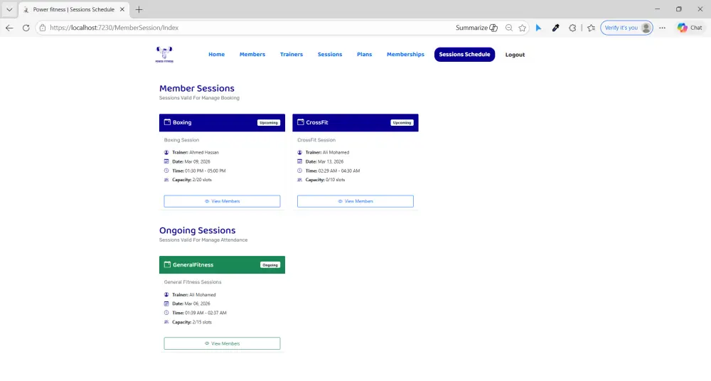 نظام إدارة صالة رياضية (Gym Management System) باستخدام ASP