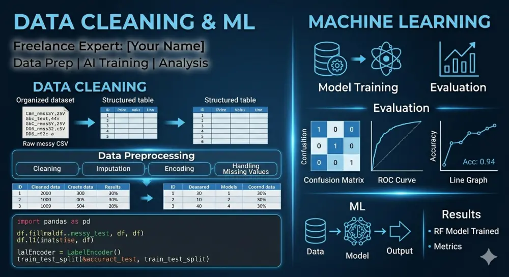 تنظيف وتجهيز البيانات + بناء نموذج Machine Learning