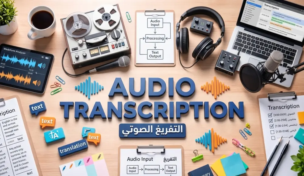 تفريغ ملفات صوتية مع تنسيق وإزالة الكلمات غير الهامة