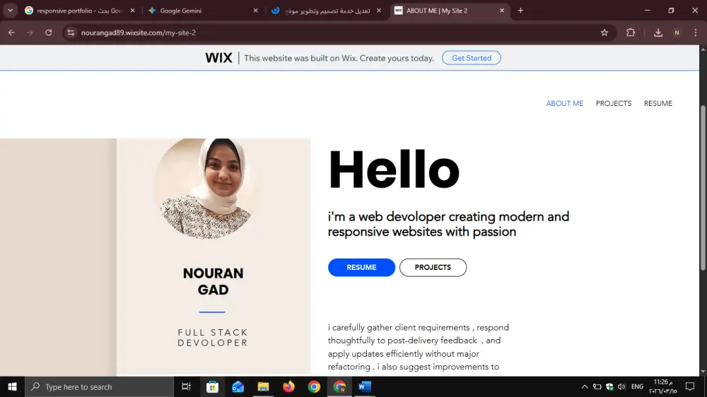 تصميم وبناء بورتفوليو احترافي (معرض أعمال) احترافي مدعوم بالذكاء الاصطناعي