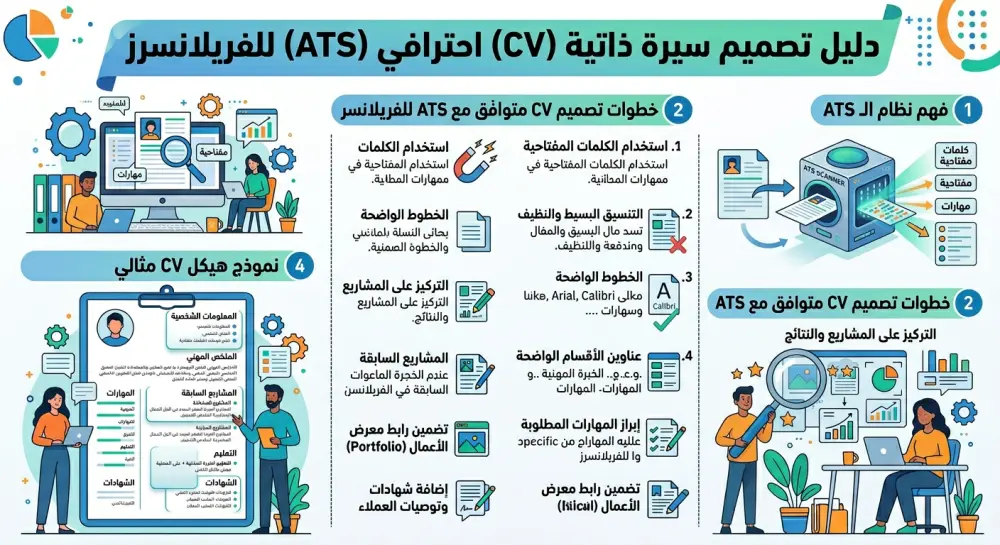 خدمة احترافية لكتابة وتحسين السيرة الذاتية (CV) بشكل جذاب ومنظّم يساعدك على لفت انتباه أصحاب العمل وزيادة فرص قبولك في الوظائف.