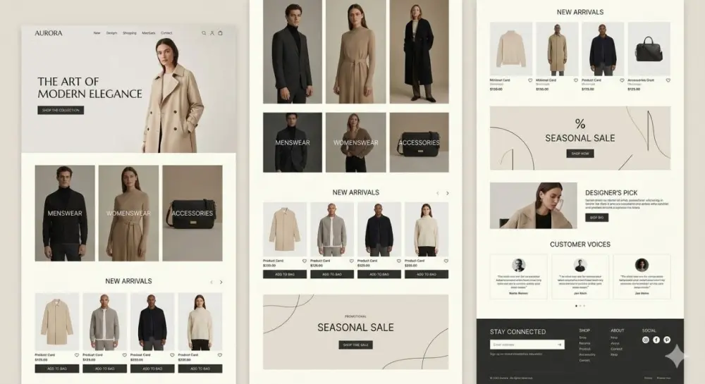 تصميم وتطوير واجهة متجر أزياء احترافية ومتجاوبة بالكامل ( Responsive)