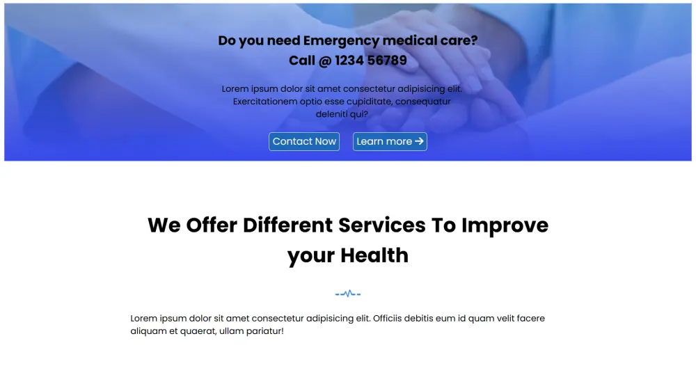 برمجة صفحة هبوط (Landing Page) طبية متكاملة بـ HTML, CSS, JS