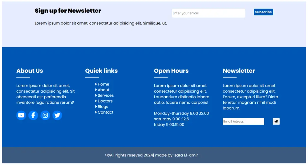 برمجة صفحة هبوط (Landing Page) طبية متكاملة بـ HTML, CSS, JS